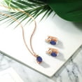 thumbnail image 4 of Gem Stone King 6.21 Ct Blue Lapis Yellow Citrine 18K Rose Gold Plated Silver Pendant and Earrings Jewelry Set, 4 of 4