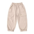 thumbnail image 3 of ShomPort Kids Boys Girls Cargo Pants Hiking Elastic Waist School Uniforms Long Pant with Pockets for 1-15 Years, 3 of 8