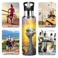 thumbnail image 5 of Ostrich Sunflowers Mountains Sports Water Bottle with Straw Lid Insulated Stainless Steel Leak Proof BPA Free Thermal Mug with Handle for Gym Yoga Cycling Camping, 5 of 8