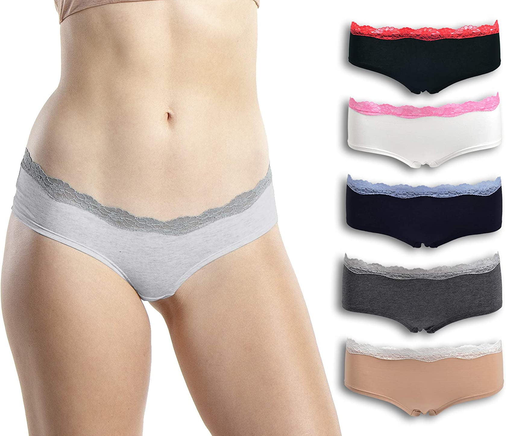 Emprella Women's Underwear Hipster Panties - 5 Pack Colors and