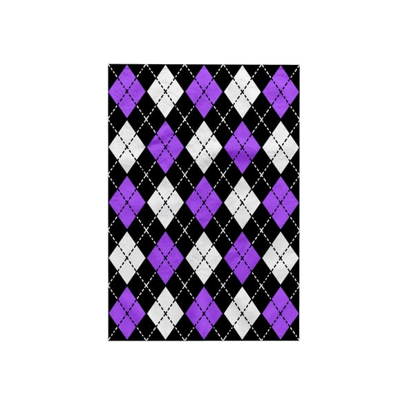 3dRose, Argyle Design Purple Black White, 15x22 Hand Towel