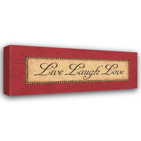 Jillian Jeffrey 40x19 Gallery Wrapped Canvas Wall Art Titled - Red Damask II