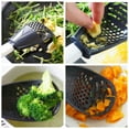 thumbnail image 3 of Yoone 6-in-1 Skimmer Scoop Multifunctional Cooking Spoon Colander Strainer Grater Masher Kitchen Slotted Spoon for Egg Separator Grating Garlic, 3 of 5