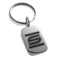 thumbnail image 1 of Stainless Steel Letter S Initial Empire Monogram Engraved Small Rectangle Dog Tag Charm Keychain Keyring, 1 of 1
