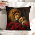 thumbnail image 6 of Lions, roses Linen toss pillowcase Decoration pillowcase Gift preferred 20x20" Cushion cover 4 set Sofa pillowcase Sofa bedroom living room car, 6 of 8