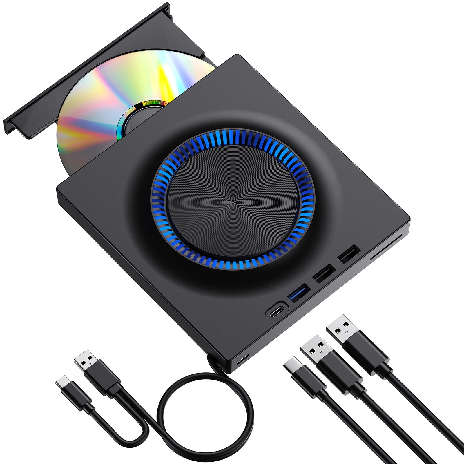 MultiFunctional External Drive Featuring USB3.0 Type C Port Builts In Cable For PC Laptop DvdRW Recording Format