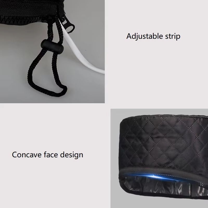 Hair Dryer and Steamer Heating Hair SPA Electric Steam Heat Cap Treatment Seal Tips with Oil for Home Use-leopard print