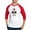 Red/White, variant on CafePress - CANDY SKULL Hawiian Shirt Ghost Outline Baseball J - Cotton Baseball Jersey, 3/4 Raglan Sleeve Shirt