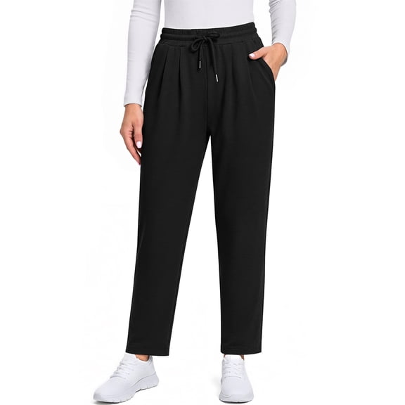 Fantaslook Women Joggers Pants High Waisted Drawstring Tapered Sweatpants Pleated Workout Lounge Pants with Pockets