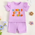 thumbnail image 2 of Toddler Girl Summer Short Clothes Sets Outfits Tee Shirts Shorts Playwear Girls Summer Set 0-3 Years,6-12 Months, 2 of 9
