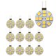 thumbnail image 3 of 12 piezas de bombillas LED G4 con base de pasador lateral, luz LED redonda G4 5050 12SMD para RV, luz de lectura para el hogar, blanco cálido, 3 of 5