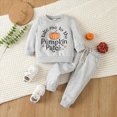 thumbnail image 2 of TOWED22 Toddler Baby Boy Halloween Outfit Sweatshirt Pants Fall Clothes Print Sweatshirt Top Long Pants Cute Winter Outfits,Grey,2-3 Y, 2 of 7