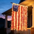 thumbnail image 1 of 4th of July Fringed Drapery Flag, 1776 Patriotic Blue Star Hanging Banner, Built-in LED String Light Decor for Independence Day Party Doorway Window Home Backyard Festival Celebration, 1 of 7