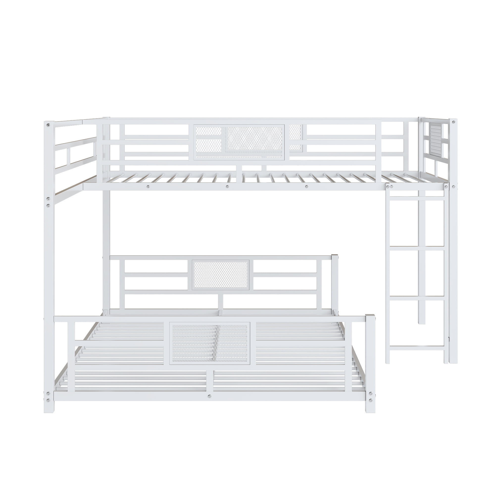 Euroco Metal Twin over Full Bunk Bed for Kids Teens, White