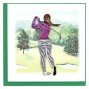 Quilling Card Female Golfer Greeting Card
