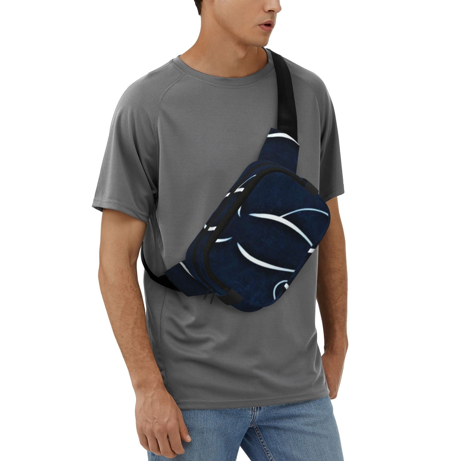 Picia Cat Sketch Print Square Double-Layer Waist Bag Mini Adjustable Waist Belt Bag Exercise Running Travel Hiking