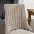 thumbnail image 4 of PORKISS Upholstered Dining Chairs Set of 2, Linen Dining Room Chair with Curved Solid Wood Legs, Modern Accent Chair for Kitchen, Beige, 4 of 13