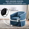thumbnail image 3 of Rophefx Swivel Accent Chairs with Lumbar Pillow,360-Degree Rotation,Barrel Reading Chair with Skirt for Living Room,Office,Blue, 3 of 7
