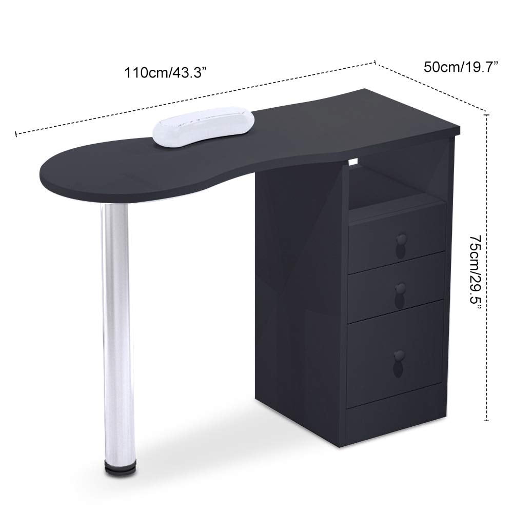 Paddie Black Nail Table For Manicure Acetone Resistant Table Nail Station Desk W Drawers 43 3 19 7 Single Side Walmart Com Paddie Black Nail Table For Manicure Acetone Resistant Table Nail Station Desk W Drawers 43 3 19 7 Single Side Walmart Com
