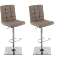 thumbnail image 1 of CorLiving Quinn Modern Fabric Upholstered Adjustable Height Barstools Set of 2 - Swivel Bar Stools with Back, Perfect Kitchen Stools for Island, Bar Chairs & Counter Height Stools, 1 of 9