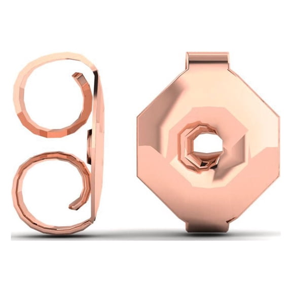 SuperJeweler 14 Karat Rose Gold Butterfly Earring Backs, 1 Pair for Women
