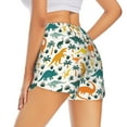 thumbnail image 3 of Disketp Dinosaurs and Tropical Leaves Print Women's Shorts Workout Shorts for Athletic Gym Running Shorts with Phone Pockets Small, 3 of 8