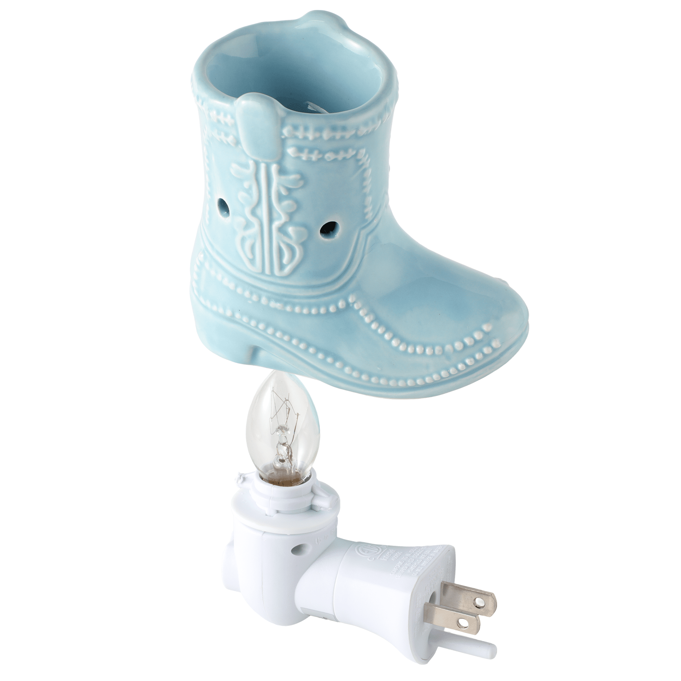 Mainstays Blue Cowboy Boot Plug-in Wax Melt Warmer with LED Light