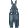thumbnail image 2 of KIDSCOOL SPACE Boy Girl Overalls, Big Bib Stretchy Distressed Denim Jumpsuit,Blue,18-24 Months, 2 of 7