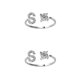 thumbnail image 2 of Jumpingount Anillo abierto con letras mayúsculas, anillos de compromiso para mujer, para interior y exterior, fiesta de viaje, maquillaje decorativo, Letra S 2piezas Jumpingount CBP104107, 2 of 5