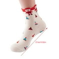 thumbnail image 2 of MZXELPRJD No Show Socks Womens Warm Christmas Fashion Windproof Printing Mid Tube Socks Long Tube Cotton, Crew Socks White, 2 of 3