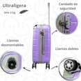 thumbnail image 4 of Maleta De Viaje 10 Kg Lila De Mano Candado Fijo Asa Telescópica, 4 of 7
