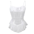thumbnail image 7 of Lovskoo Women Plus Size Sleepwear Lace Cut Out See-Through Babydoll Strap Chemise Sleepwear Nightie White, 7 of 7