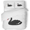 thumbnail image 1 of ABPHQTO Juego de ropa de cama de 3 piezas de funda nórdica de cartón de pájaro de belleza australiana de cisne negro con 2 fundas de almohada, 1 of 1