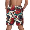 thumbnail image 3 of Kdxio Chicken Print Men's Swim Trunks with Compression Liner 7 Inch Inseam Quick Dry Swim Shorts, 3 of 7