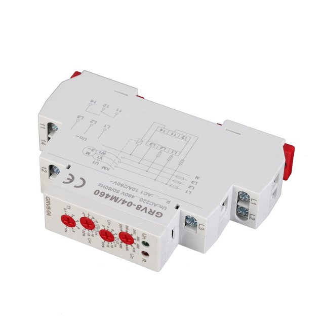 Relé de protección, GRV8-04 Relé de control de voltaje de monitoreo de voltaje trifásico Relé de monitoreo de voltaje Fabricado con cuidado