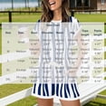 thumbnail image 3 of uublik Two Piece Pajama Set for Women Casual Short Sleeve Tops and Drawstring Shorts Loungewear Matching Sleepwear Blue, 3 of 6