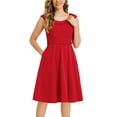 thumbnail image 4 of Vestido Vintage INSPIRE CHIC para mujeres de los años 50, escote formal de cóctel, vestido S rojo, 4 of 6