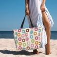 thumbnail image 6 of Kdxio Colorful Donuts for Beach Bag for Women Large Beach Tote Bag Waterproof Sandproof Swim Bag with Zipper Pockets Beach Vacation Travel, 6 of 7