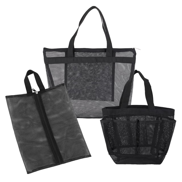 3 paquetes de bolsa de ducha de malla Bolsa de zapatos Bolsa de lavado portátil Estuche de artículos Abanopi Paquete de ducha