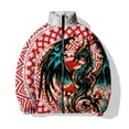 thumbnail image 3 of Abrigo de invierno para hombre, ropa holgada de algodón para hombre, chaqueta con estampado de dragón y fénix súper genial, chaquetas de calle Harajuku, 3 of 5