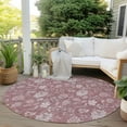 thumbnail image 6 of Addison Rugs Chantille Indoor/Outdoor Transitional Floral Blush Washable Round Rug, 8' x 8', 6 of 6