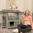 thumbnail image 5 of BUTINGLALE Cat House Outdoor Indoor Feral Cat Shelter Wooden Kitty House with Stairs, Balcony＆Weatherproof Roof, 5 of 8