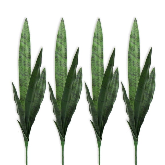 4 Pack 30" Artificial Snake Plant Potted Sansevieria Trifasciata Plants Outdoor Fake Plants