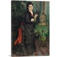 thumbnail image 1 of ARTCANVAS Woman With Parakeet 1871 Canvas Art Print by Pierre-Auguste Renoir - Size: 18" x 12" (0.75" Deep), 1 of 9