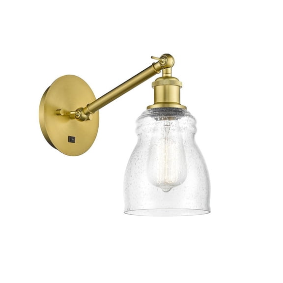317-1W-SG-G394-LED-Innovations Lighting-Caledonia - 1 Light Wall Sconce In Industrial Style-11.38 Inches Tall and 5.3 Inches Wide Satin Gold Seedy