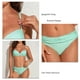 thumbnail image 5 of Traje de baño para mujer, dos piezas, tirantes finos, Color puro, fruncido, transpirable, con aros, acolchado, Bikini, traje de baño verde manzana XL, 5 of 6