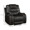 thumbnail image 5 of Leatherette Power Recliner with Diamond Stitching, Black, 5 of 5