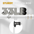thumbnail image 3 of Widyana White Curtain Rods for Window 30 to 120 inches Adjustable 1 inch Diameter with Brackets, 3 of 7