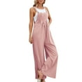 thumbnail image 2 of Seductiva Pink Women's Wide Leg Pants Women's Loose Fit Jumpsuit Overalls Lightweight Summer Romper with Adjustable Straps & Pockets, Casual Sleeveless Denim-Like Overalls for Beach, 2 of 7
