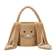 thumbnail image 2 of AYktou Plush Easter Bunny Baskets, Cute Rabbit Ears Handbags Easter Egg Hunt Stuffer Foldable Long Ears Rabbits Storage Bags - 9.5×7.9 Inch Large Capacity Gift Bags with Handle Easter Decor, Brown, 2 of 7